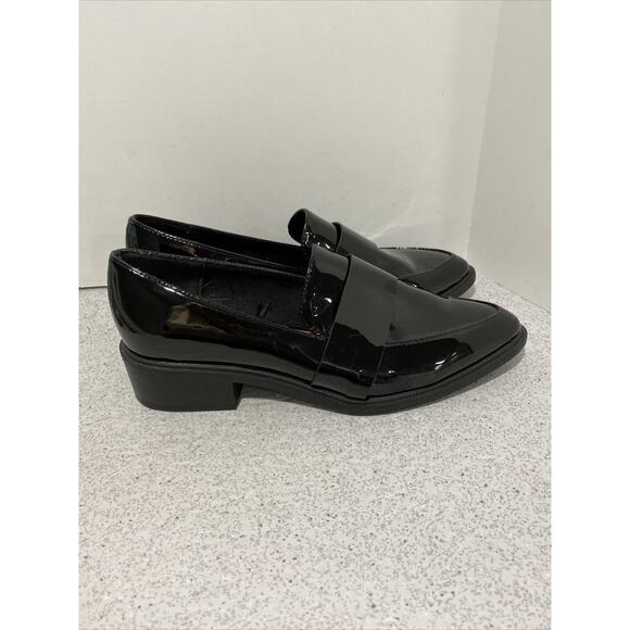 H&M Black Patent Penny Loafers Classic Career Casual Low Heels EU 39 / US 8M - Picture 5 of 12